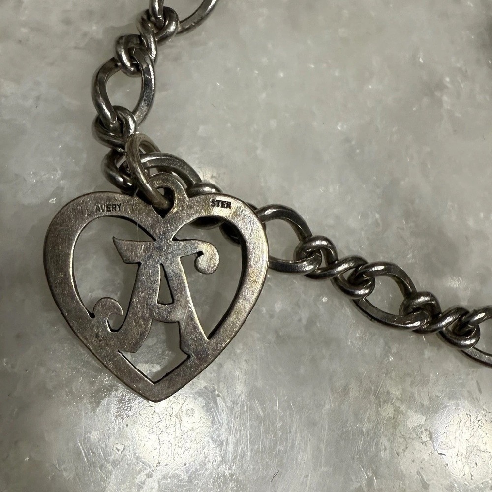 James Avery 925 Sterling Silver Charm Bracelet 2 Charms Adorned Angel And "A" - Picture 3 of 7